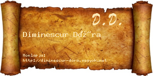 Diminescur Dóra névjegykártya